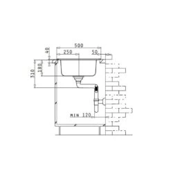 Pyramis Einbauspüle AMALTIA (79X50) 1B 1D -Geschirr pyramis einbauspuele amaltia 79x50 1b 1d5
