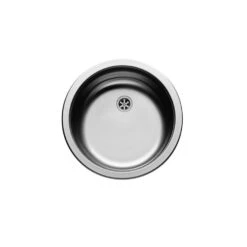 Pyramis Einbauspüle CR Rundbecken Edelstahl Glatt, Mit Stopfenventil