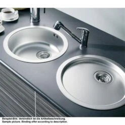 Pyramis Einbauspüle CR Rundbecken Edelstahl Glatt -Geschirr pyramis einbauspuele cr rundbecken edelstahl glatt4