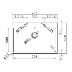 Pyramis Einbauspüle ISTROS FB (75,5X51) 1B -Geschirr pyramis einbauspuele istros fb 755x51 1b3