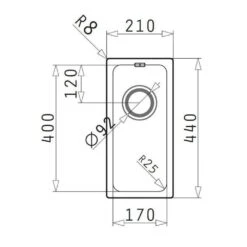 Pyramis Einbauspüle LYDIA (17X40) 1B Edelstahl UB -Geschirr pyramis einbauspuele lydia 17x40 1b edelstahl ub4