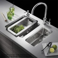 Pyramis Einbauspüle LYDIA (34X40) 1B Edelstahl FB -Geschirr pyramis einbauspuele lydia 34x40 1b edelstahl fb3