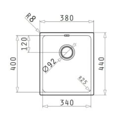 Pyramis Einbauspüle LYDIA (34X40) 1B Edelstahl UB -Geschirr pyramis einbauspuele lydia 34x40 1b edelstahl ub4