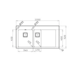Pyramis Einbauspüle OLYNTHOS (100X52) 1 1/2B 1D -Geschirr pyramis einbauspuele olynthos 100x52 1 1 2b 1d3