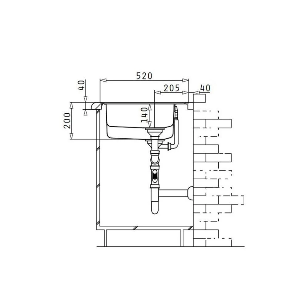 Pyramis Einbauspüle PELLA (60,5X52) 1 1/2B Edelstahl Poliert 9 Pyramis Einbauspüle PELLA (60,5X52) 1 1/2B Edelstahl Poliert – Bild 7