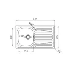 Pyramis Einbauspüle SPARTA (86X50) 1B 1D -Geschirr pyramis einbauspuele sparta 86x50 1b 1d2