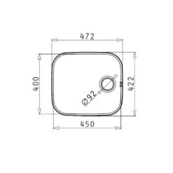 Pyramis Unterbaubecken IRIS (45X40) UB -Geschirr pyramis unterbaubecken iris 45x40 ub3