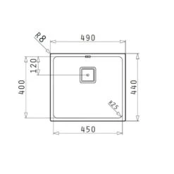 Pyramis Unterbaubecken LUME (45X40) UB Edelstahl -Geschirr pyramis unterbaubecken lume 45x40 ub edelstahl3