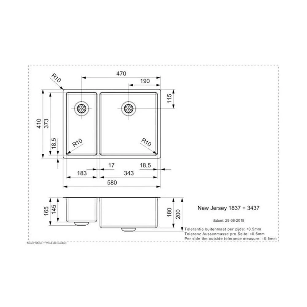 Reginox Einbaubecken New Jersey 18x37+34x37 4 Reginox Einbaubecken New Jersey 18x37+34x37 – Bild 2