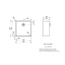 Reginox Einbaubecken New York 40X40 Edelstahl -Geschirr reginox einbaubecken new york 40x40 edelstahl3