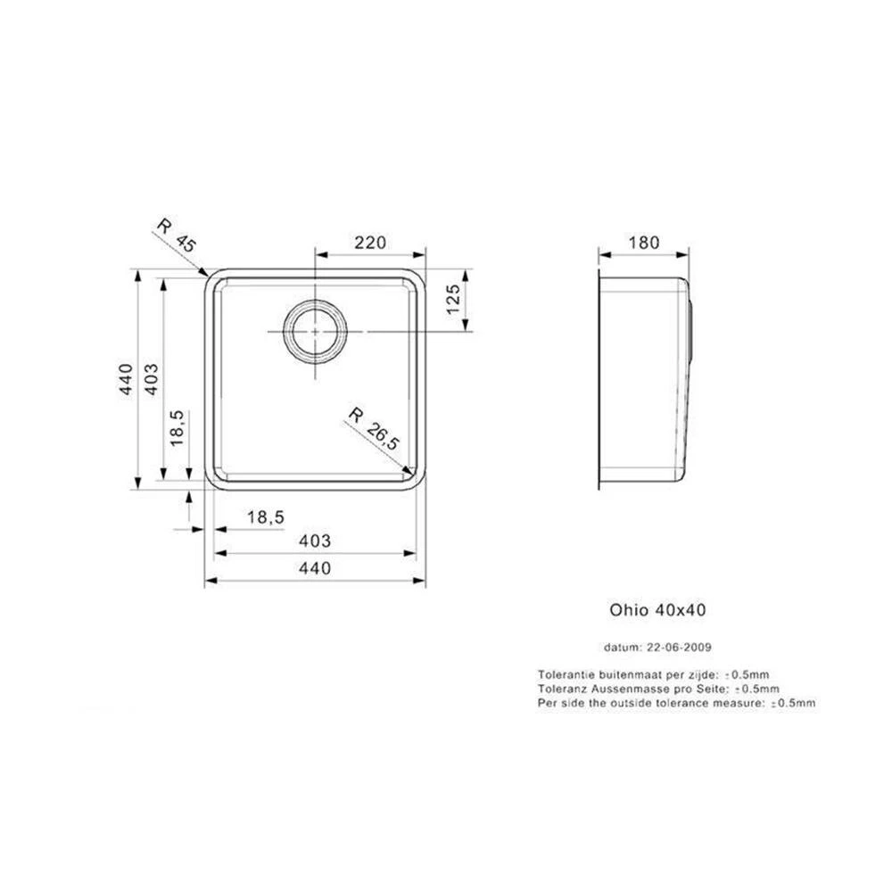 Reginox Einbaubecken Ohio 40 X 40 Edelstahl 5 Reginox Einbaubecken Ohio 40 X 40 Edelstahl – Bild 3