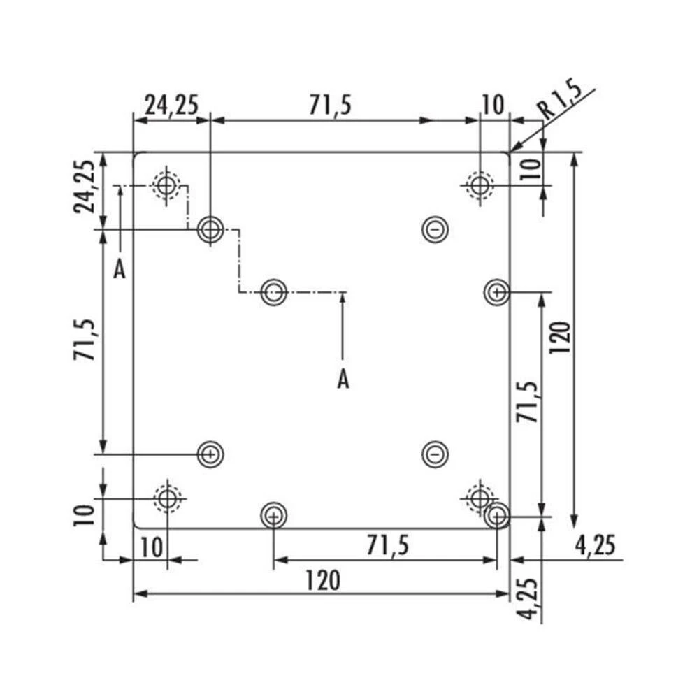 Rhodos Vierkantfuß Aluminium, Stützfuß, Edelstahlfarbig 4 Rhodos Vierkantfuß Aluminium, Stützfuß, Edelstahlfarbig – Bild 2