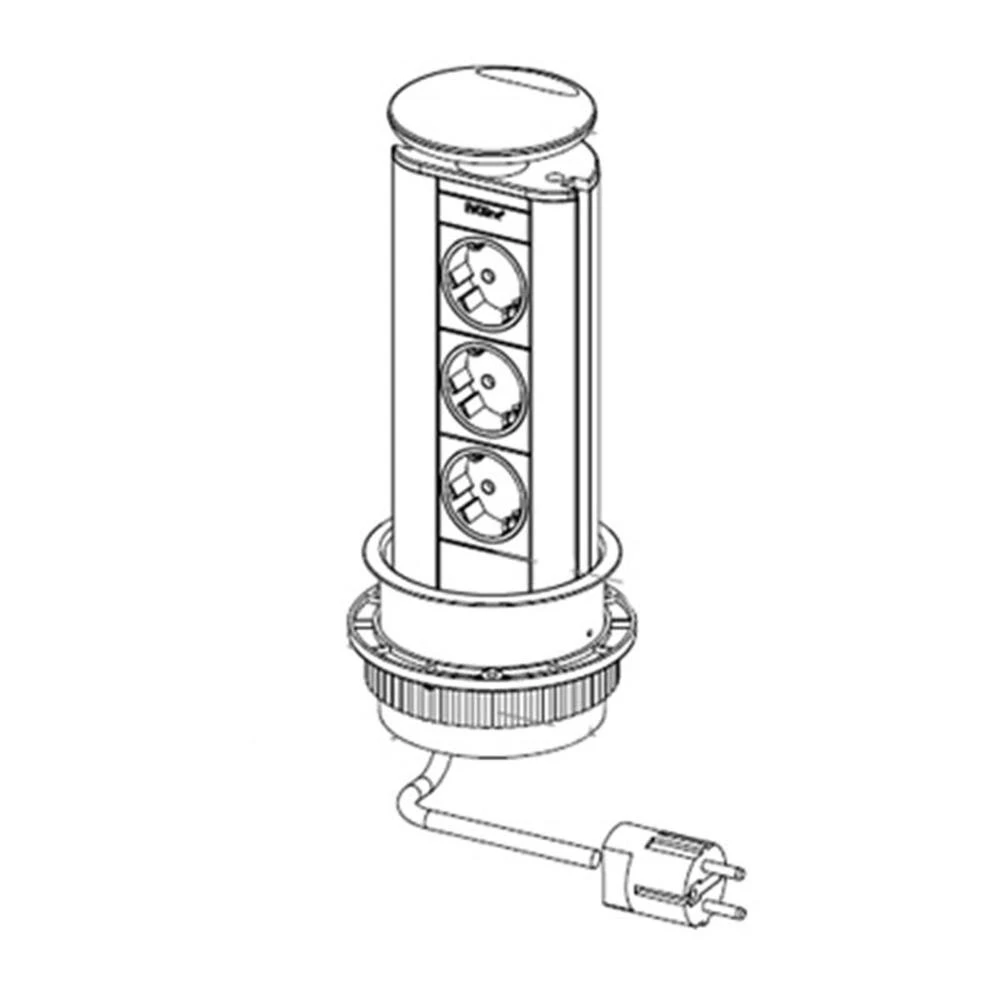 Schulte EVOline Port, Versenkbares Steckdosenelement, Mit 3 Schuko-Steckdosen, Deckel Kunststoff/silberfarben 5 Schulte EVOline Port, Versenkbares Steckdosenelement, Mit 3 Schuko-Steckdosen, Deckel Kunststoff/silberfarben – Bild 3