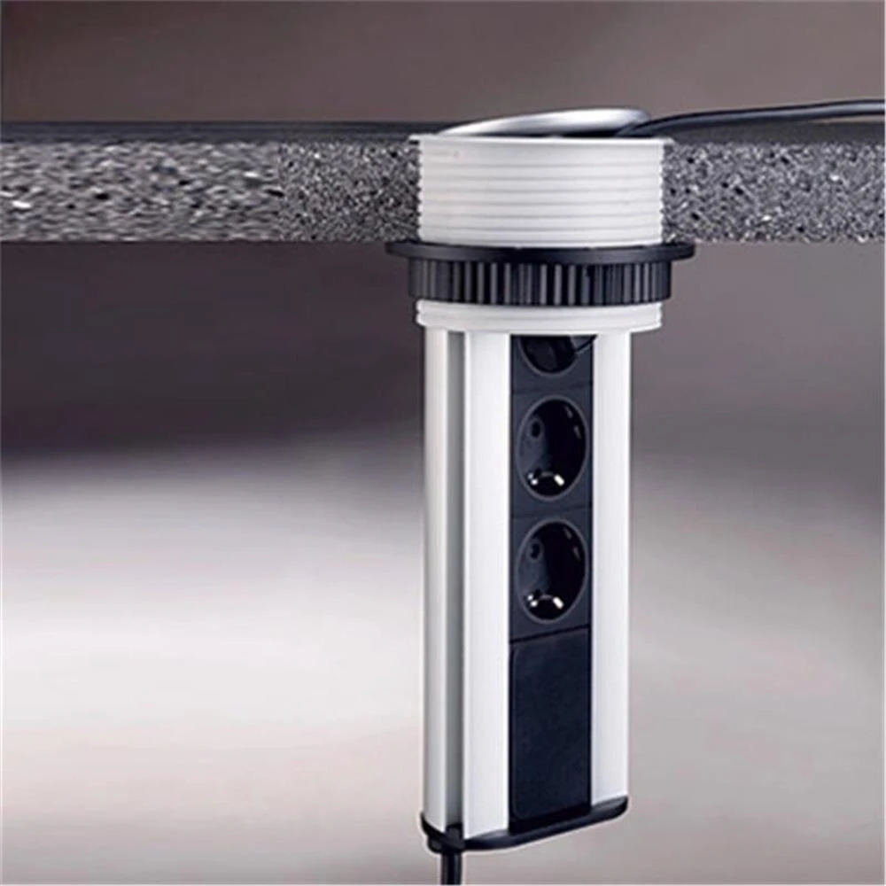 Schulte EVOline Port, Versenkbares Steckdosenelement, Mit 3 Schuko-Steckdosen, Deckel Kunststoff/silberfarben 8 Schulte EVOline Port, Versenkbares Steckdosenelement, Mit 3 Schuko-Steckdosen, Deckel Kunststoff/silberfarben – Bild 6