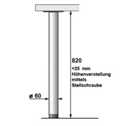 Stützfuß/Tischbein, 4er Set, 820/60 Mm, Verchromt -Geschirr stuetzfuss tischbein 4er set 820 60 mm verchromt3