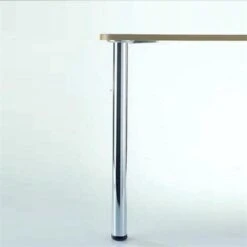 Stützfuß/Tischbein 870 Mm Hoch, D=80 Mm, Edelstahl-Optik