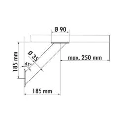 Typ 40, Konsole, Edelstahl, H 185 Mm, Rohr-Ø 35 Mm -Geschirr typ 40 konsole edelstahl h 185 mm rohr r 35 mm3