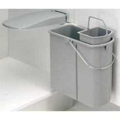 WESCO 700451-85 Einbau Abfallsammler DT, 14 + 5 Liter, Alugrau