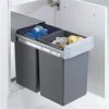 WESCO 755611-11 Einbau Abfallsammler Double-Boy 30 DT, Silber-anthrazit
