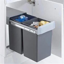 WESCO 755611-11 Einbau Abfallsammler Double-Boy 30 DT, Silber-anthrazit