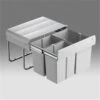 WESCO 757451-85 Einbau Abfallsammler Trio-Shorty 3-fach, Alugrau -Geschirr wesco 757451 85 einbau abfallsammler trio shorty 3 fach alugrau