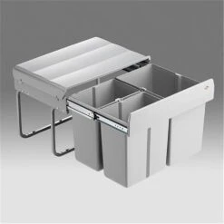 WESCO 757451-85 Einbau Abfallsammler Trio-Shorty 3-fach, Alugrau