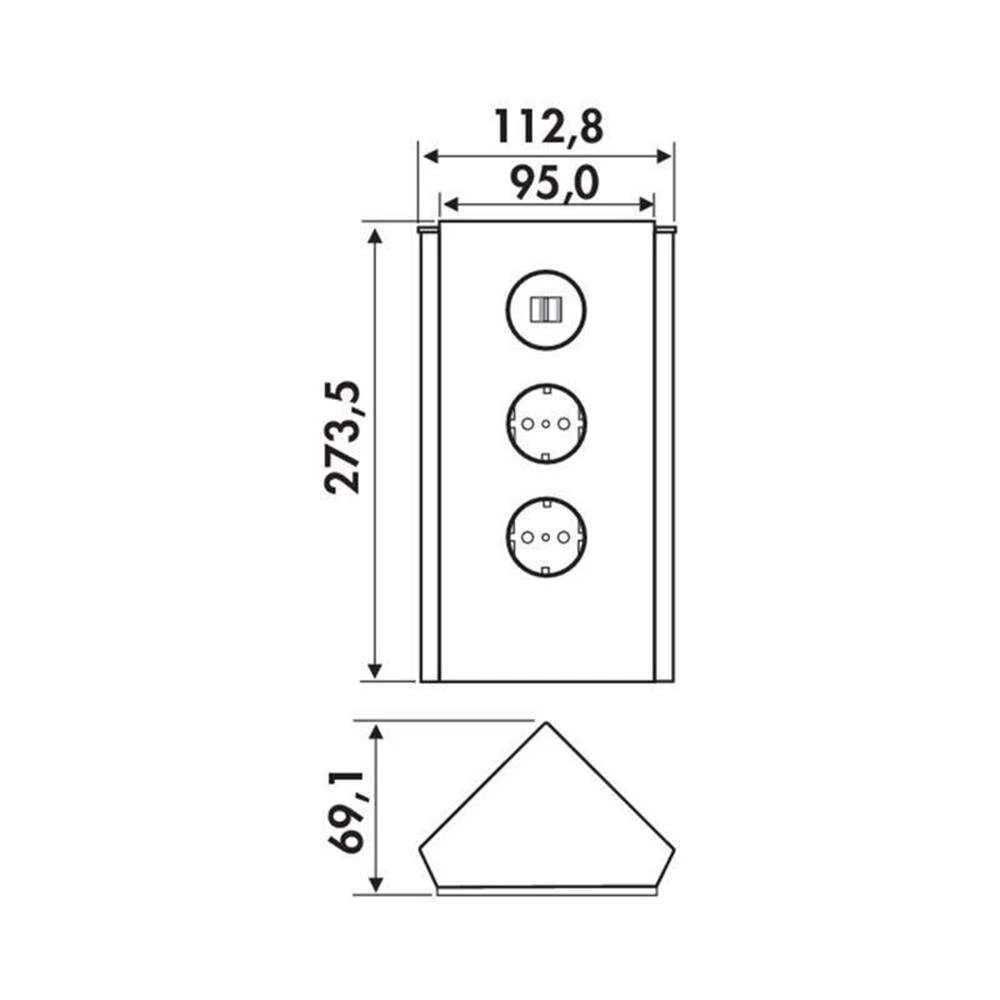 WIPO Mira Eck Glas USB, Ecksteckdosenelement 4 WIPO Mira Eck Glas USB, Ecksteckdosenelement – Bild 2