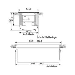 WIPO PowerFit K, Einbausteckdosenelement, 3-fach -Geschirr wipo powerfit k einbausteckdosenelement 3 fach4